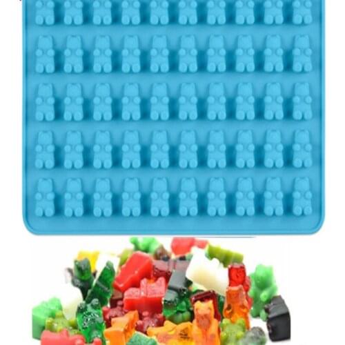 Fashion Cake Tools Mold 1 Set 50 Cavity Silicone Gummy Bear Chocolate Mold Candy Maker Ice Tray Jelly Moulds