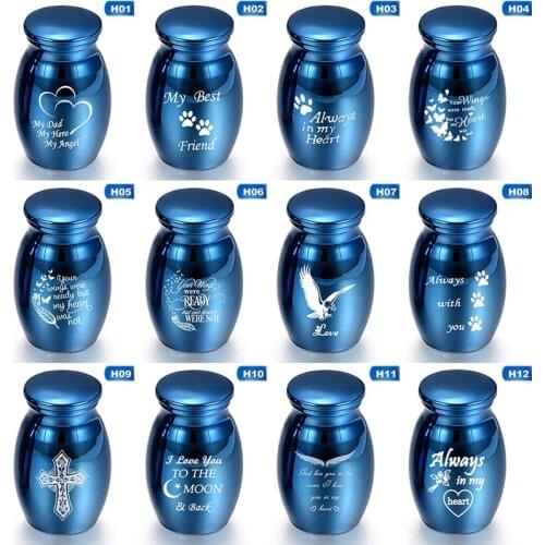 Blue Human Ashes Keepsake Angel Wings Memorial Urn Mini Cremation Urns Ashes Holder for Human Pet Memorial Urns