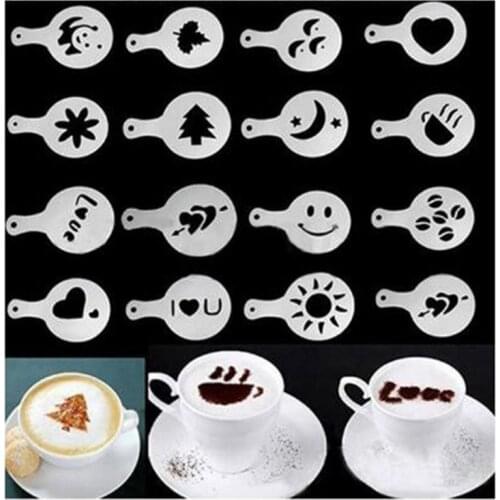 Value Hot Sale Fda Lfgb 16 Sets Of Plastic Pull Flower Printing Model Mold Fancy Coffee Cake Dessert Decorated Spray 2017 New
