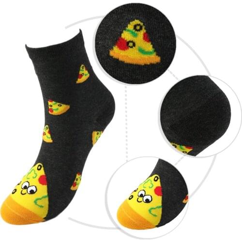 Free Size Boy Girl Food Cartoon Space Socks Fashion Funny Women Happy Cotton Cool Middle Running Cycling,1Yc14933