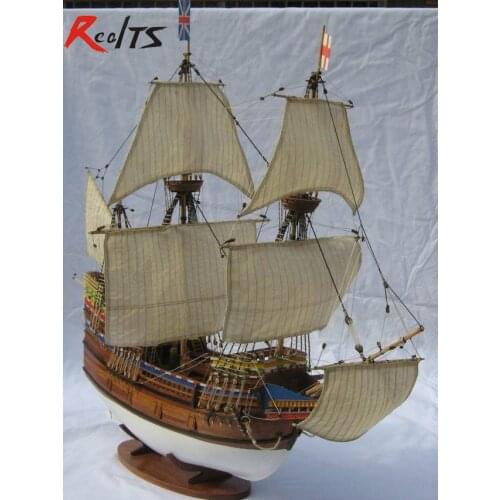 RealTS Classic wooden sailing boat assembled set 1/50 Mayflower sail boat model 1pcs