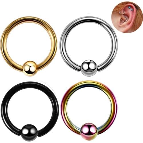 10Pcs/Lot Stainless steel body piercing card ball ring nose ring earrings Fashion BCR Nipple Ring Nose Ring Piercing Jewelry