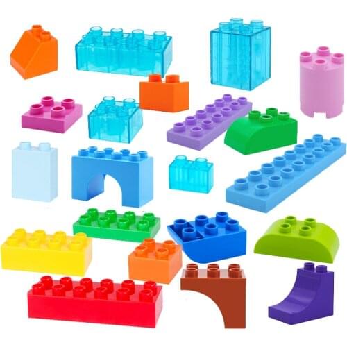 DIY Various Large Particles Building Blocks Swing Dinosaurs Figures Animal Accessories Compatible City Duploingly Toy For Kids