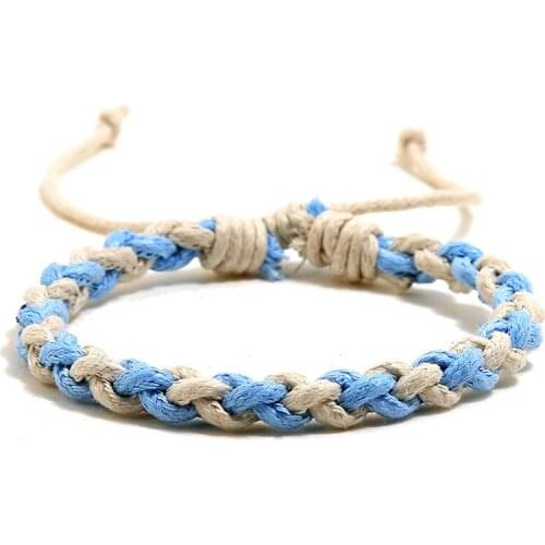 Multicolor Braid Rope Couple Bracelet Bangle Ethnic Adjustable Cuff Hand Jewelry Gift Dropshipping