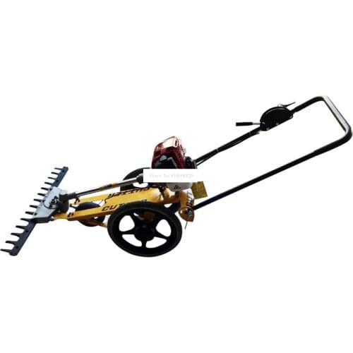 Hand-Pushed Lawn Mower Multifunctional Four Stroke Mini Gasoline Reel Mower Agricultural Orchard Brush Cutter Garden Tool 700W