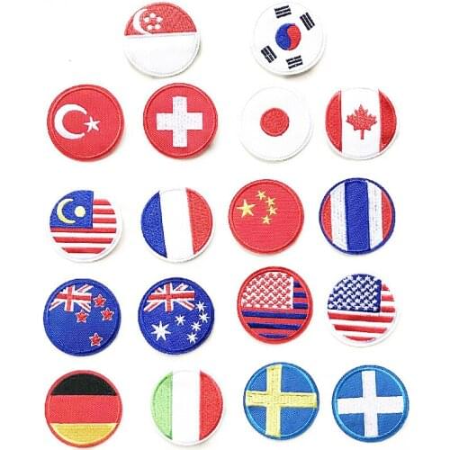 National flags patches World Flags National Emblem Stripe Patch Armor Clothes Denim Backpack Patch Decoration Accessories
