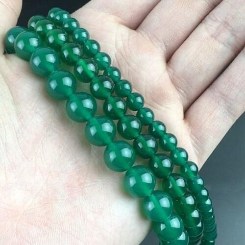Natural Stone Dark Green Jades Chalcedony Beads Loose Spacer Beads For Jewelry Making DIY Bracelets Necklace 15'' 4/6/8/10/12mm
