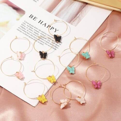 2021 New Womens Earrings Fashion Design Butterfly Earrings Girls Colorful Drop Earrings Good Quality Hoop Earrings Party Jewelr