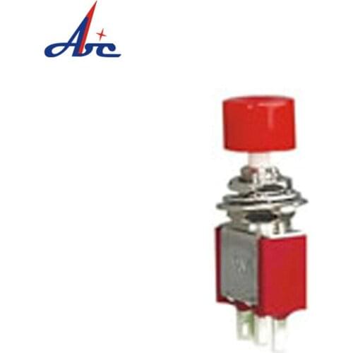 NS200 DS-612 Latching 2A 250VAC 5A 125VAC Red Button 6mm Push Toggle Switch