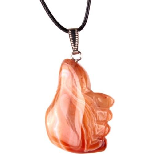 Wholesale 24pcs/lot Creative Hand Crafted Stone Lucky Vintage Crystal Sodalite Natural Charm Unique Thumbs Up Fist Pendants Free