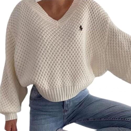 Pullover Sweater Solid Color Autumn Winter Batwing Sleeve Oversized Solid Color Pullover Sweater Knitwear for Daily Life