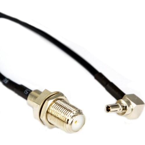 100pcs RF adapter F to CRC9 Cable F Female to CRC9 Right angle RG174 Pigtail 15cm Cable for antenna booster