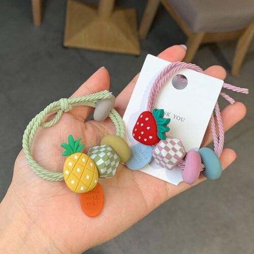 Girls Hair Rings Hair Accessories Ponytail Hair Rope High Elastic Children Fruits Hair Rope Head Rope