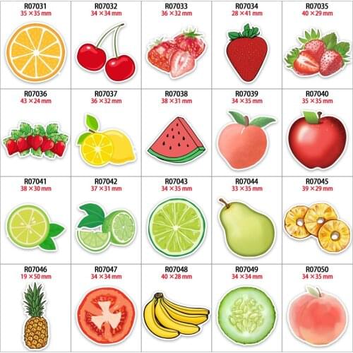 30pcs/lot New Tasty Beautiful Fruit Pattern Resins Planar Printed for DIY Headband Hair Bow R0703 R0704 R0705