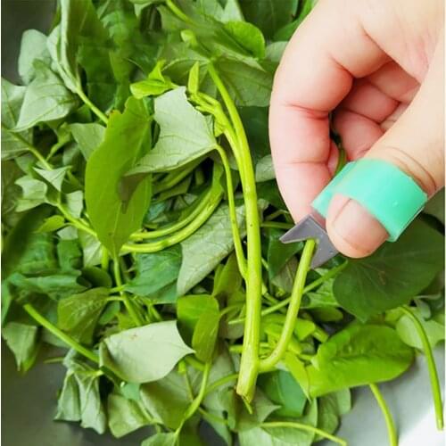 Vegetables Picker Thumb Ring Tomato Cucumber Grape Fruit Hand Cutting Tool Sharp Blade, Fast Picking Helper for Vegetable Garden