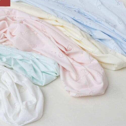 Super Lightweight Baby Knitted Fabric Jacquard Fish Pattern Cotton Cloth For Clothing Material