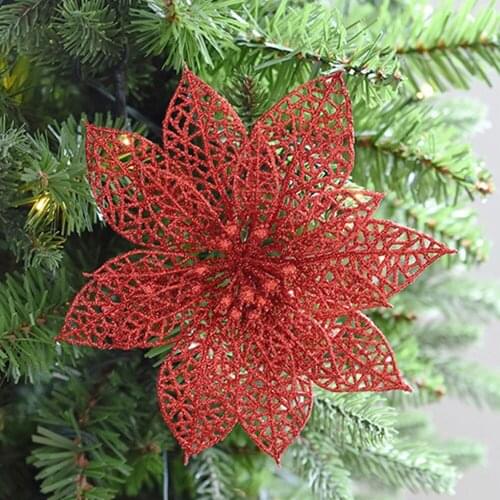 Christmas Tree Decoration Simulation Flower 2020 Xmas Ornament Tree Hanging Ornament Pvc Christmas Decorations For Home Navidad