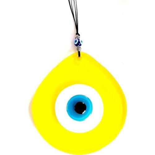 Yellow Color Drop Pattern Handmade Evil Eye Beaded Wall Decoration