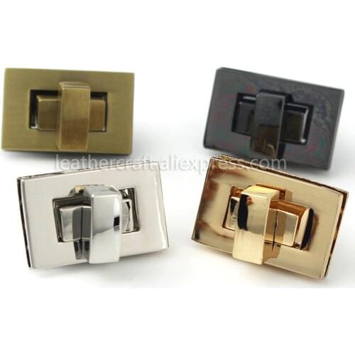 1x Metal Square Tiny Bag Turn Lock Twist Lock Clasp Leather Craft Women Bag Handbag Shoulder Bag Purse DIY Hardware 1-1/16"