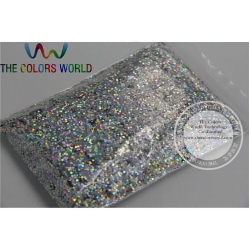 1mm Solvent Resistant Holographic Laser Silver color Makeup Glitter Powder Eyeshadow Face Body Cosmetic dust 1 Lot =50g