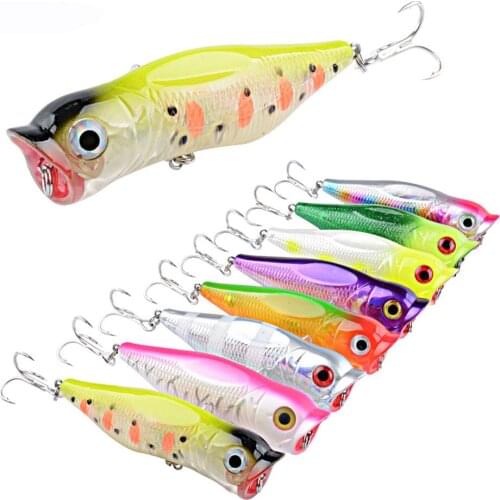 1Pcs 8cm 11g Laser Crankbait Hooks Pesca Artificial Bait Fishing Tackle Top Water Popper Lure for Fishing Wobbler