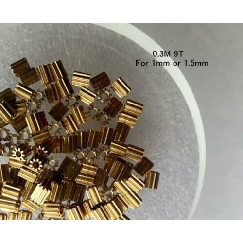 0.3 Modulus 9 Teeth Copper Gear hole For 1mm or 1.5mm 0.3M 9T Gear thickness 3.5mm / 4mm