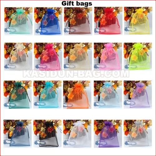 1000pcs/lot) 4 sizes available wholesale QUALITY transparent organza gift bags