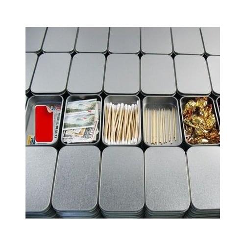 200PCS Silver matte rectangular candy box creative Tin storage boxes Size 9.7cm*6.3cm*2.15cm 100ml fast shipping for DHL