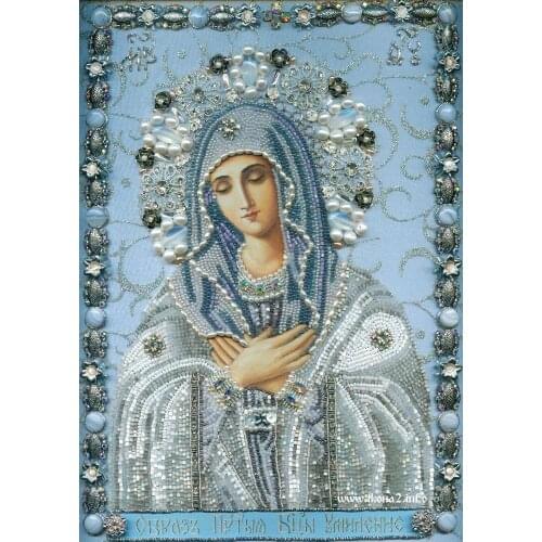 2018 Limited Needlework New Fashion Diy Diamond Painting Full Rhinestone 3d Cross Stitch Stickers Resin Crafts Virgin Mary