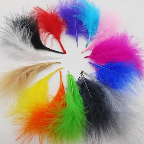 220 Fluffy Feathers, Solid Rooster fluff feathers mixed colors 3-7" length, turkey feathers, fluffy, bulk, wholesale