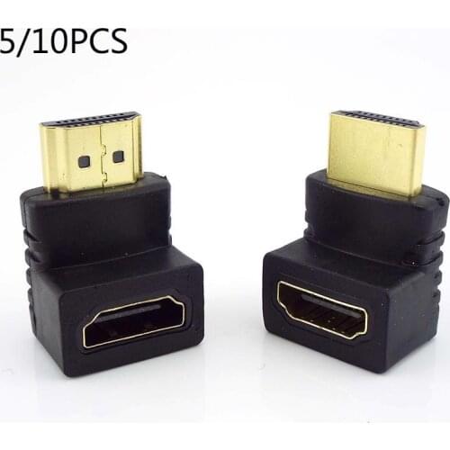 1/2/5Pcs HDMI-compatible Male To HDMI-compatible Female Adapter 90 Degree 270 Degree Angle Extender Cable Converter For HDTV