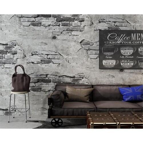 Beibehang 3d wallpaper retro industrial style cement wall brick pattern living room bedroom tv background wall Wallpaper roll