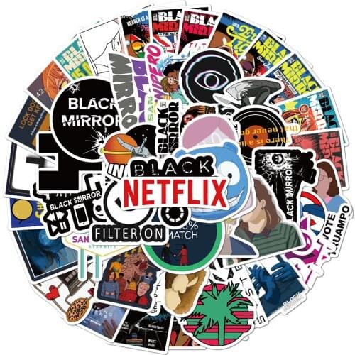10/50PCS BlackMirror Stickers Random Graffiti Punk Sticker for Laptop Stickers Toys DIY Skateboard Motorcycle Sticker