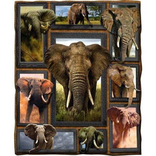 Elephant Fleece Blanket 3D full printed Wearable Blanket Adults/kids Fleece Blanket Sherpa Blanket Drop Shipping