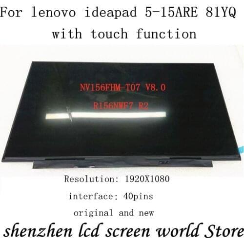 NewOriginal 15.6" Touch Screen NV156FHM-T07 Fit R156NWF7 R2 For Lenovo ideapad 5-15ARE05 3-15ITL6 3-15ALC6 81YQ 82H8 82KU 40pins