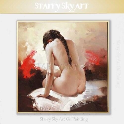 China Artist Hand-painted High Quality Impressionist Naked Lady Oil Painting on Canvas Sexy Hot Nude Woman Figure Oil Painting