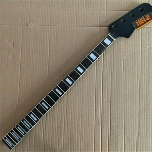 Maple bass Neck For 4 string 24 fret Electric JAZZ Bass Guitar neck Replacment Black Gloss