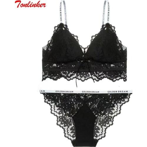Sexy Ultra Thin Triangle Cup Bra And Panties Set Floral Lace No Steel Support Underwear Women Comfortable Brassieres