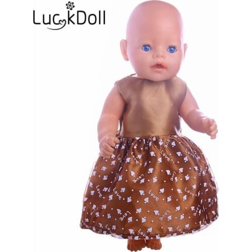 New Arrivals Brown Handmade Skirt Fit For 18inch American doll&43cm baby doll,Children Gift,Free Shipping(Only Clothes)