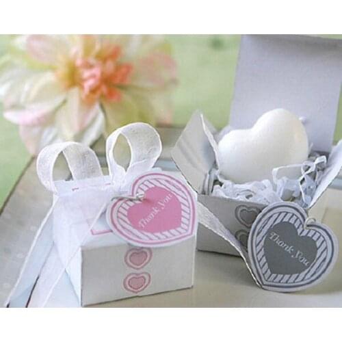 Creative Heart Shaped Mini Handmade Soap With THANK YOU Card Wedding Party Favor Gifts 2018 New Hot Sale Free Shipping