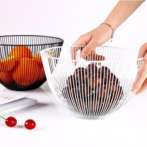 Creative Iron Art Drain Fruit Baskets Multifunctional Kitchen Living Room Household Snack Candy Modern Practical Storage Baskets