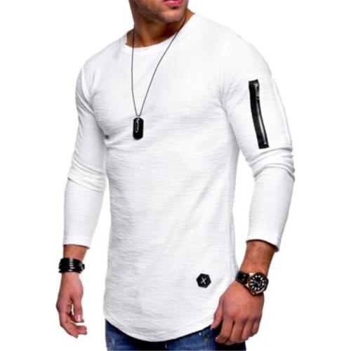 Summer 2021 tshirt men Sweatshirt men t shirt poleron hombre long sleeved zipper stitching bottoming shirt casual streetwear