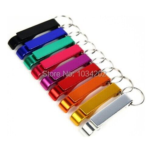 Hot Sell Portable Aluminum Alloy Key Ring Keychain Bottle Opener Beer Opener Multi Color Free Shipping