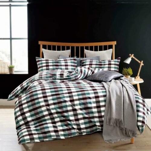 Hot Selling Simple Lattice Bed Monochrome Woven Washable Cotton Mattress Protective Case Children Tablet 1pcs Soft Bedding