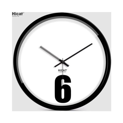 Minimalist Silent Wall Clock Fashion Creative Bedroom Modern Wall Clock Black Nordic Quartz Montre Murale Home Decoration AA50WC