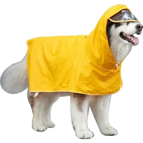Fashion Waterproof Dog Raincoat PU Pet Clothing for Large Dog Golden Retriever Accessories Rain Coat Poncho for Dogs