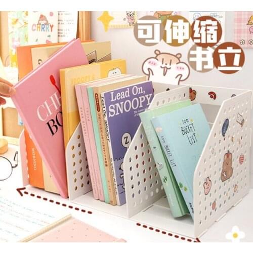 Can adjust the spacing of the bookstand students put the book folder fixed baffle retro storage shelf J05