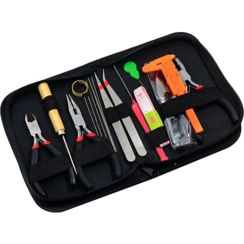 19 Pieces/set Jewelry Making Starter Kit Beading Tools Kit With Case Repair Hobby Crafts