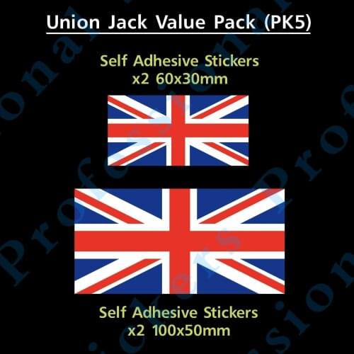 Union Jack England Flag Sticker Decals - Value Pack! - GB, Van, Car, Truck Waterproof Vinyl stickers for car Motos
