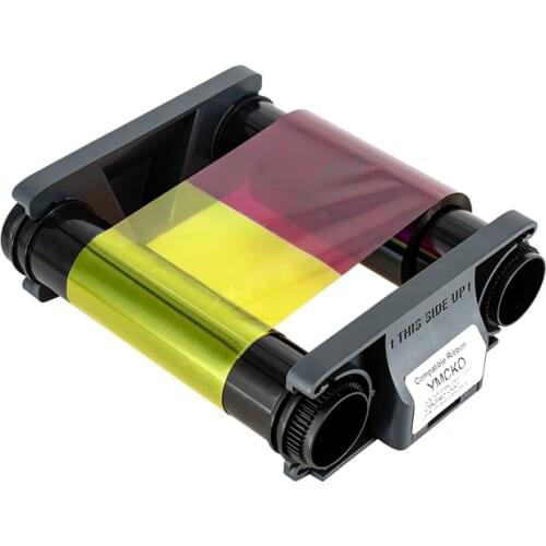 New Printer Ribbon Black/ YMCKO Compatible For Evolis Badgy 100 Badgy 200 Card Printer PN: CBGR0500K CBGR0100C 500 prints